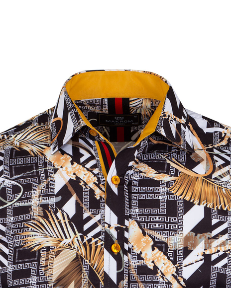 Luxury Patterns Printed Long Sleeved Mens Shirt SL 6951