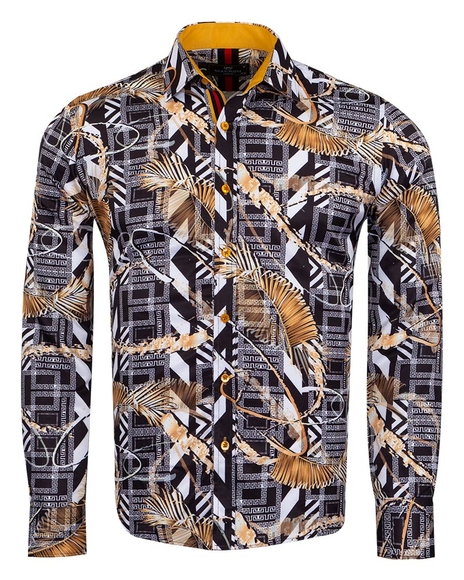 Luxury Patterns Printed Long Sleeved Mens Shirt SL 6951