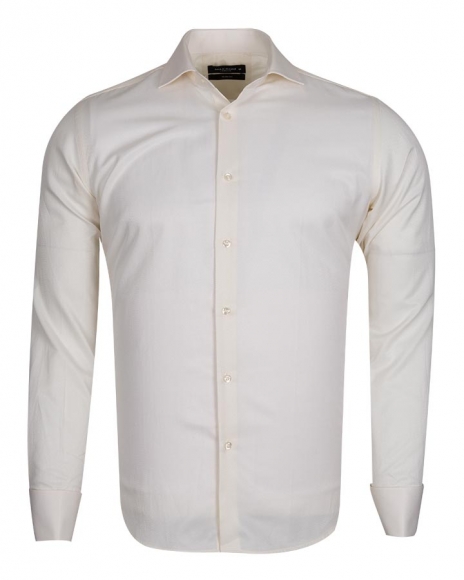 MAKROM - Luxury Plain Double Cuff Long sleeved Men Dress Mens Shirt SL 6144 (Thumbnail - )