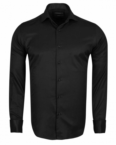 MAKROM - Luxury Plain Double Cuff Long sleeved Men Dress Mens Shirt SL 6144