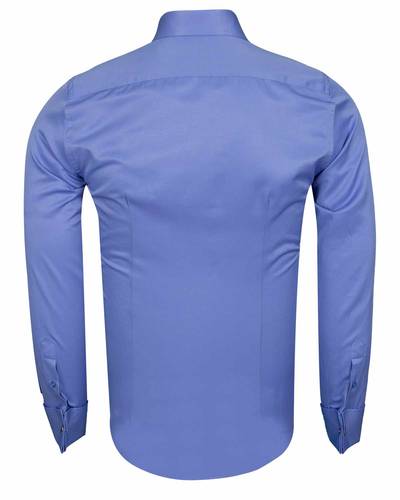 Luxury Plain Double Cuff Long Sleeved Mens Shirt SL 1045-A