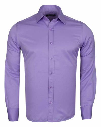 MAKROM - Luxury Plain Double Cuff Long Sleeved Mens Shirt SL 1045-A (1)