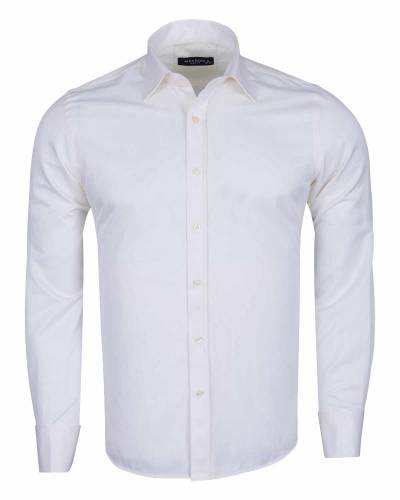 MAKROM - Luxury Plain Double Cuff Long Sleeved Mens Shirt SL 1045-B (1)