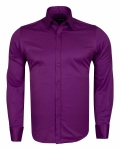 Luxury Plain Double Cuff Long Sleeved Mens Shirt SL 1045-B - Thumbnail