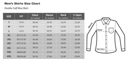 Luxury Plain Double Cuff Long Sleeved Mens Shirt SL 1045-C