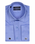 Luxury Plain Double Cuff Long Sleeved Mens Shirt SL 1045-C - Thumbnail