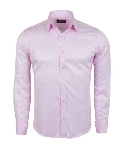 MAKROM - Luxury Plain Double Cuff Long Sleeved Mens Shirt SL 1045-C (1)