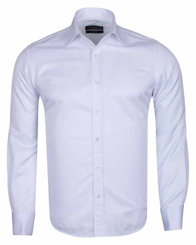 Luxury Plain Double Cuff Long Sleeved Mens Shirt SL 1045-C