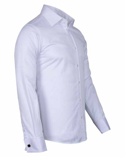 Luxury Plain Double Cuff Long Sleeved Mens Shirt SL 1045-C