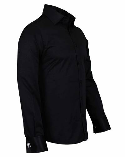 Luxury Plain Double Cuff Long Sleeved Mens Shirt SL 1045-C