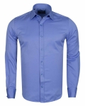 Luxury Plain Double Cuff Long Sleeved Mens Shirt SL 1045-C - Thumbnail