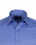 Luxury Plain Double Cuff Long Sleeved Mens Shirt SL 1045-C - Thumbnail