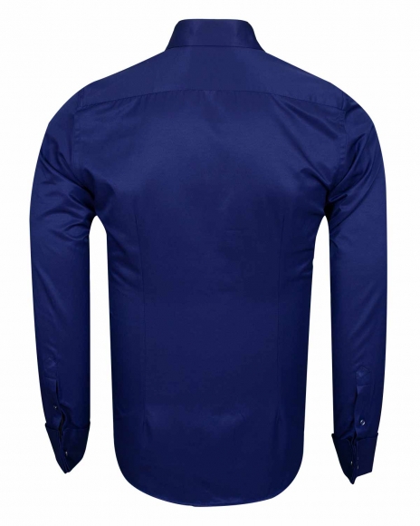Luxury Plain Double Cuff Long Sleeved Mens Shirt SL 1045-D