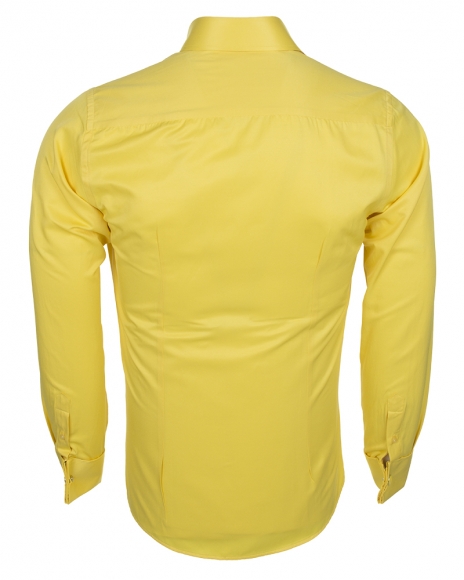 Luxury Plain Double Cuff Long Sleeved Mens Shirt SL 1045-D