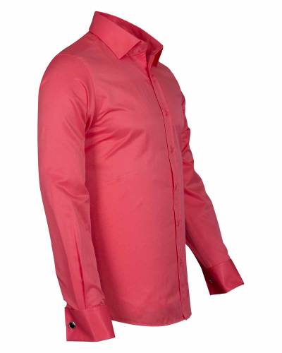 Luxury Plain Double Cuff Long Sleeved Mens Shirt SL 1045-D
