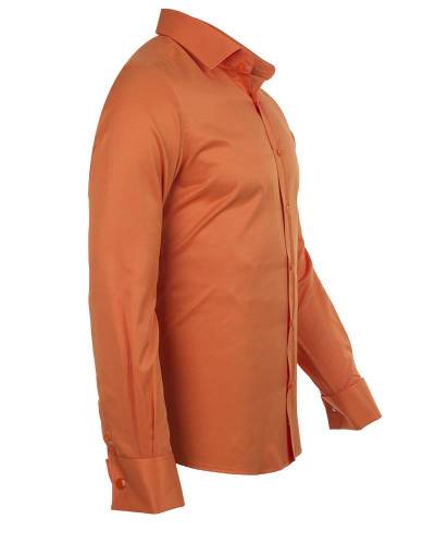 Luxury Plain Double Cuff Long Sleeved Mens Shirt SL 1045-D