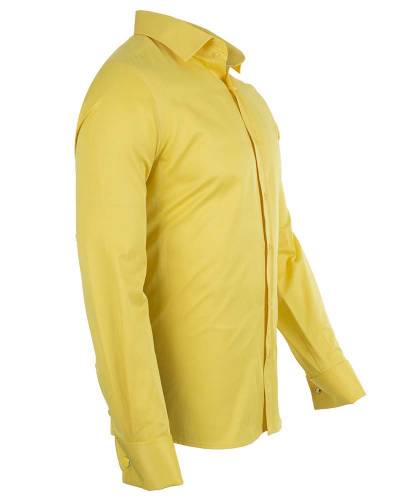 Luxury Plain Double Cuff Long Sleeved Mens Shirt SL 1045-D