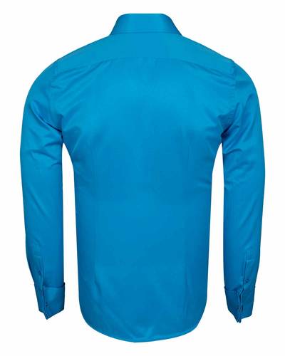 Luxury Plain Double Cuff Long Sleeved Mens Shirt SL 1045-E
