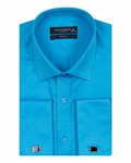 Luxury Plain Double Cuff Long Sleeved Mens Shirt SL 1045-E - Thumbnail