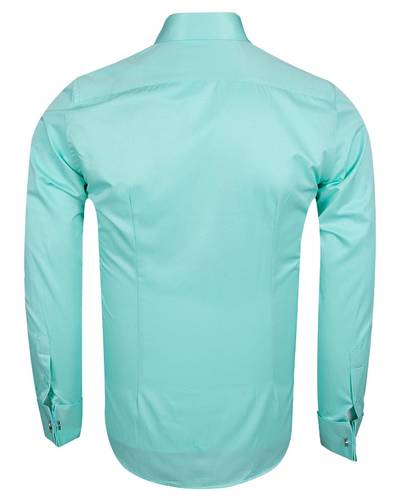 Luxury Plain Double Cuff Long Sleeved Mens Shirt SL 1045-E