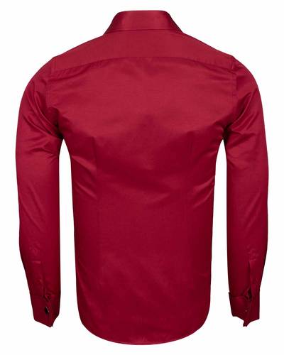 Luxury Plain Double Cuff Long Sleeved Mens Shirt SL 1045-E