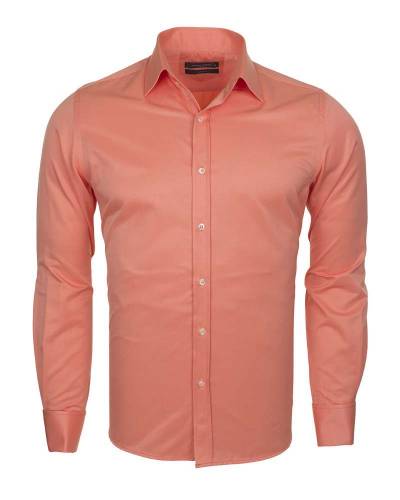 MAKROM - Luxury Plain Double Cuff Long Sleeved Mens Shirt SL 1045-E (1)