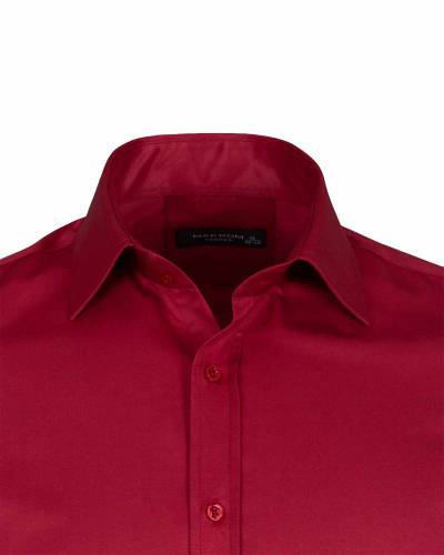 Luxury Plain Double Cuff Long Sleeved Mens Shirt SL 1045-E