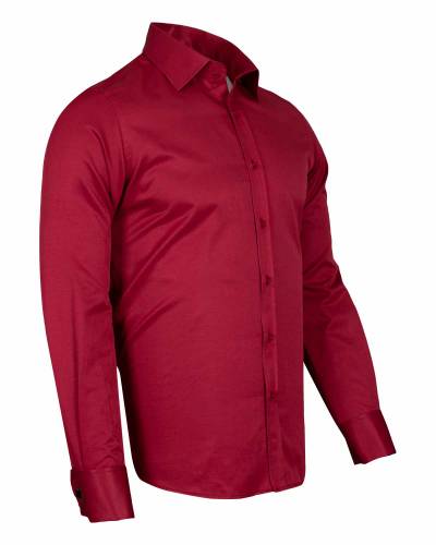 Luxury Plain Double Cuff Long Sleeved Mens Shirt SL 1045-E
