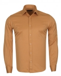 Luxury Plain Double Cuff Long Sleeved Mens Shirt SL 1045-F - Thumbnail