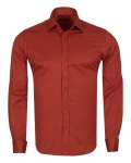Luxury Plain Double Cuff Long Sleeved Mens Shirt SL 1045-F - Thumbnail