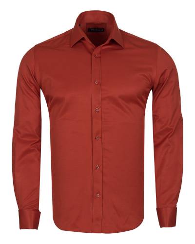 Luxury Plain Double Cuff Long Sleeved Mens Shirt SL 1045-F