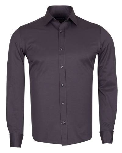 Luxury Plain Double Cuff Long Sleeved Mens Shirt SL 1045-F