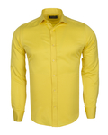 Luxury Plain Double Cuff Long sleeved Mens Shirt SL 6111 - Thumbnail