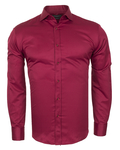 Luxury Plain Double Cuff Long sleeved Mens Shirt SL 6111 - Thumbnail