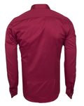 Luxury Plain Double Cuff Long sleeved Mens Shirt SL 6111 - Thumbnail