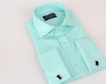 Luxury Plain Double Cuff Long sleeved Mens Shirt SL 6111 - Thumbnail