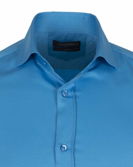 MAKROM - Luxury Plain Double Cuff Long sleeved Mens Shirt SL 6111 (1)