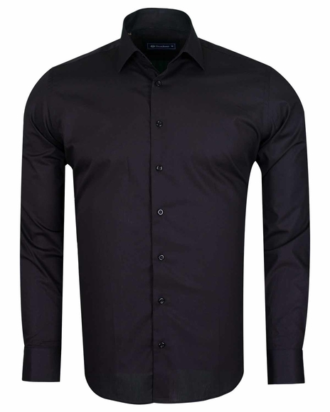 Oscar Banks - Luxury Plain Long Sleeved Cotton Dress Mens Shirt SL 6610