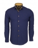 Luxury Plain Long Sleeved Mens Shirt with Inside Details SL 5971 - Thumbnail