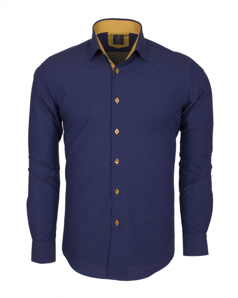 Luxury Plain Long Sleeved Mens Shirt with Inside Details SL 5971