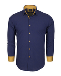 Luxury Plain Long Sleeved Mens Shirt with Inside Details SL 5971 - Thumbnail