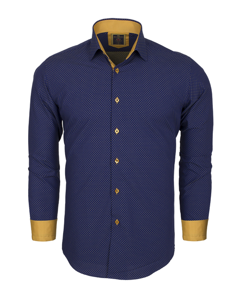 Luxury Plain Long Sleeved Mens Shirt with Inside Details SL 5971