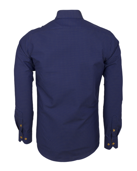 OSCAR BANKS - Luxury Plain Long Sleeved Mens Shirt with Inside Details SL 5971 (1)