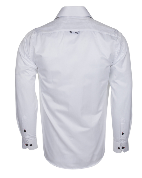 Luxury Plain Long Sleeved Mens Shirt with Inside Details SL 6283