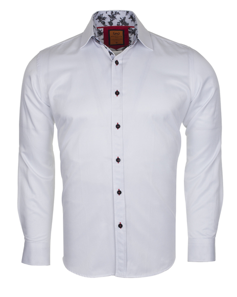 MAKROM - Luxury Plain Long Sleeved Mens Shirt with Inside Details SL 6283