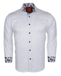 Luxury Plain Long Sleeved Mens Shirt with Inside Details SL 6283 - Thumbnail