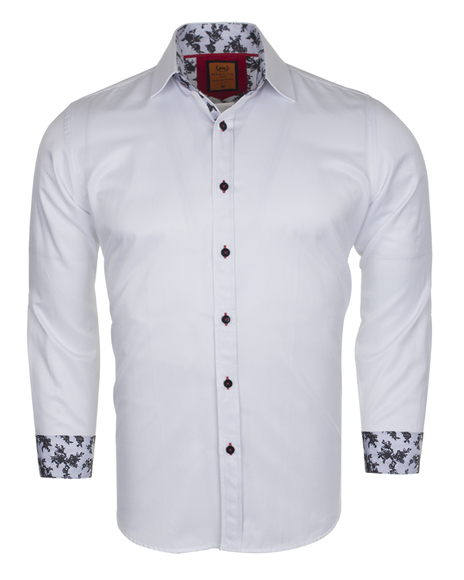 Luxury Plain Long Sleeved Mens Shirt with Inside Details SL 6283