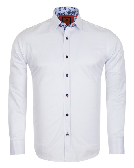 Luxury Plain Long Sleeved Mens Shirt with Inside Details SL 6283