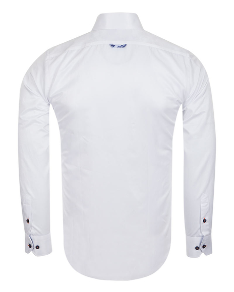 Luxury Plain Long Sleeved Mens Shirt with Inside Details SL 6283