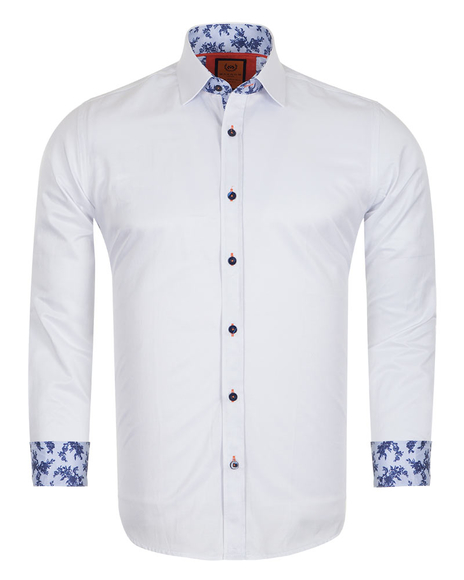 Luxury Plain Long Sleeved Mens Shirt with Inside Details SL 6283